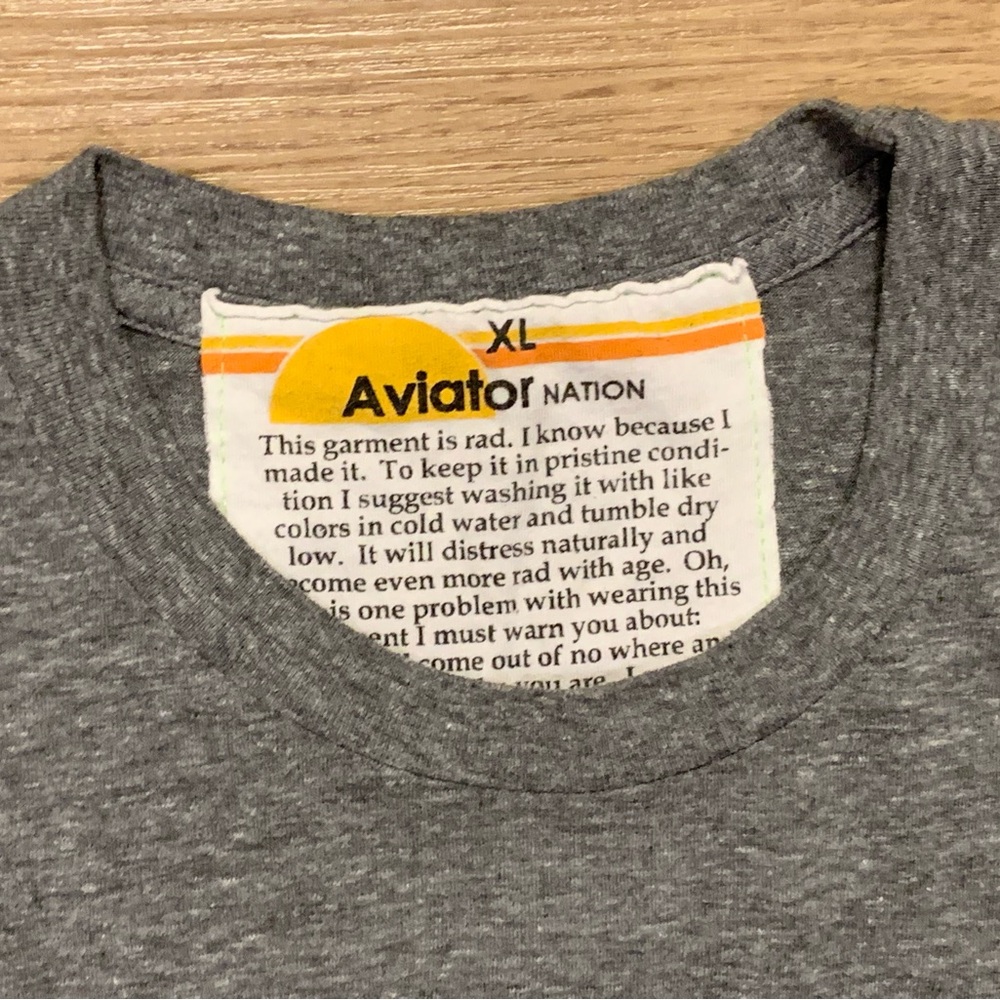 Aviator Nation SMILEY 2 BOYFRIEND HEATHER Gray Short Sleeve Tee Size XL - Picture 7 of 12